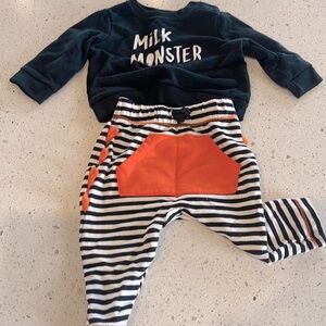 Cat and Jack size 3-6 month Milk Monster Set- worn once